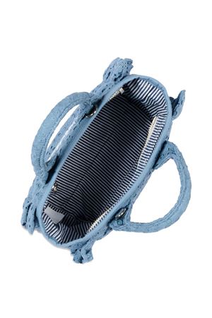 Borsa Vanity mini volant in cotone sangallo blu SAINT BARTH KIDS | VAMI01800549L